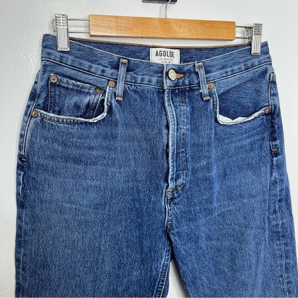 AGOLDE Riley High Rise Straight Distressed Cropped Jeans - Picture 3 of 9